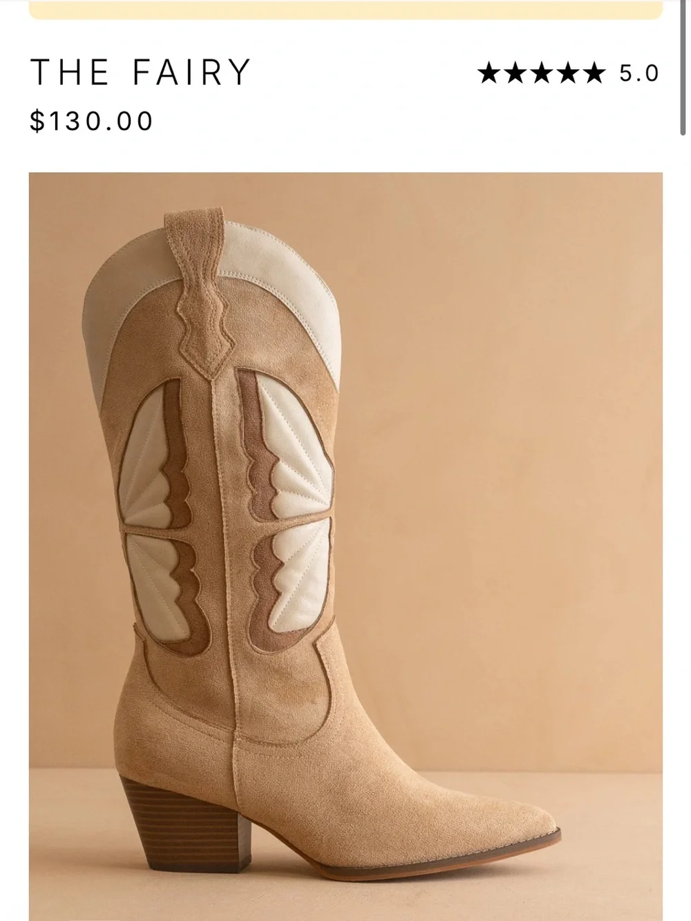 Oasis Society The Fairy Suede Western Boots in Beige - Picture 2 of 3